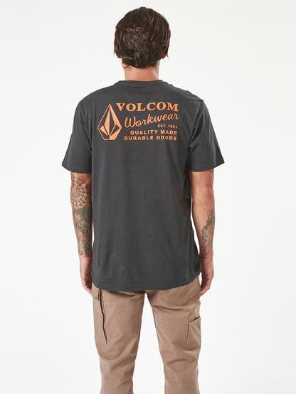 Men's Volcom Workwear Short Sleeve Tee-Black-Volcom
