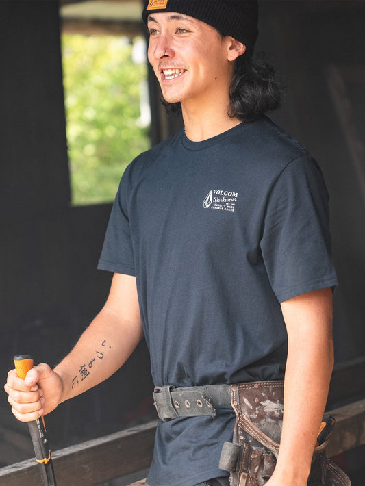 Men's Volcom Workwear Short Sleeve Tee-Navy-Volcom