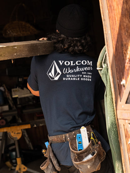 Men's Volcom Workwear Short Sleeve Tee-Navy-Volcom