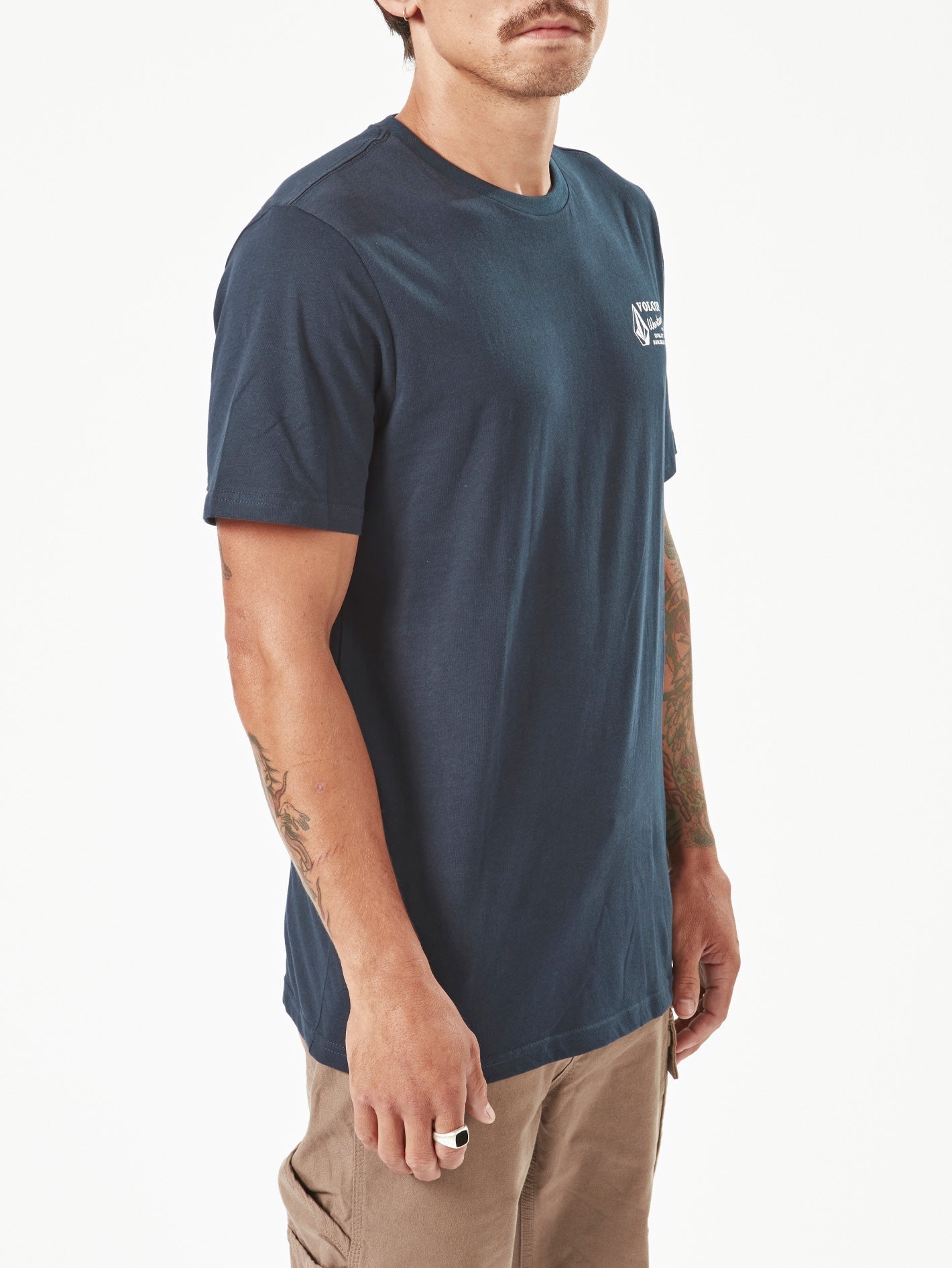 Men's Volcom Workwear Short Sleeve Tee-Navy-Volcom