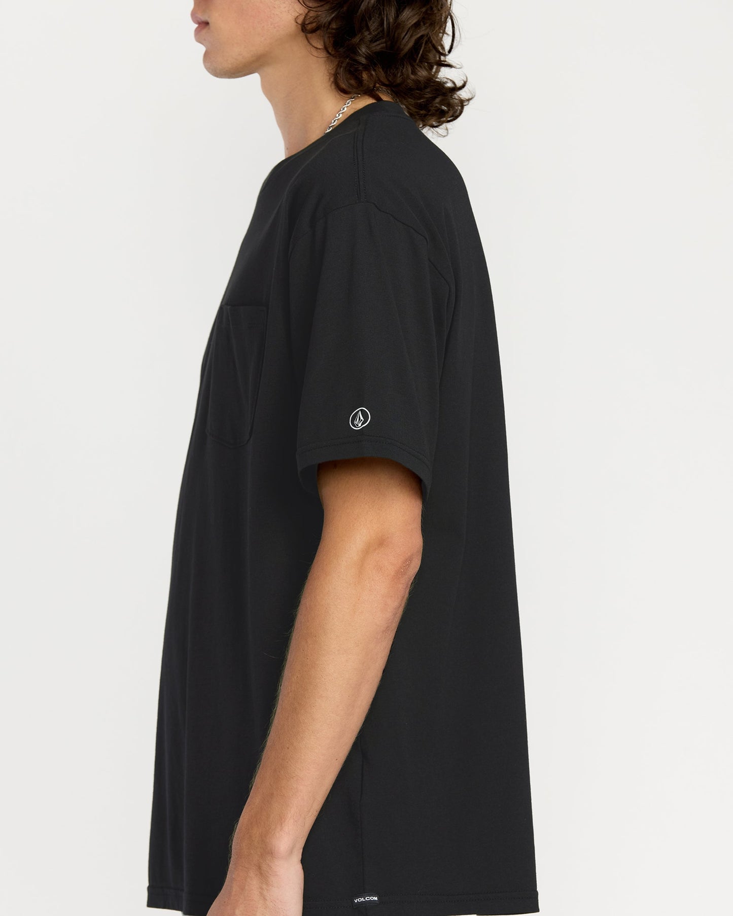 Men's Solid Short Sleeve Pocket Tee-Black-Volcom