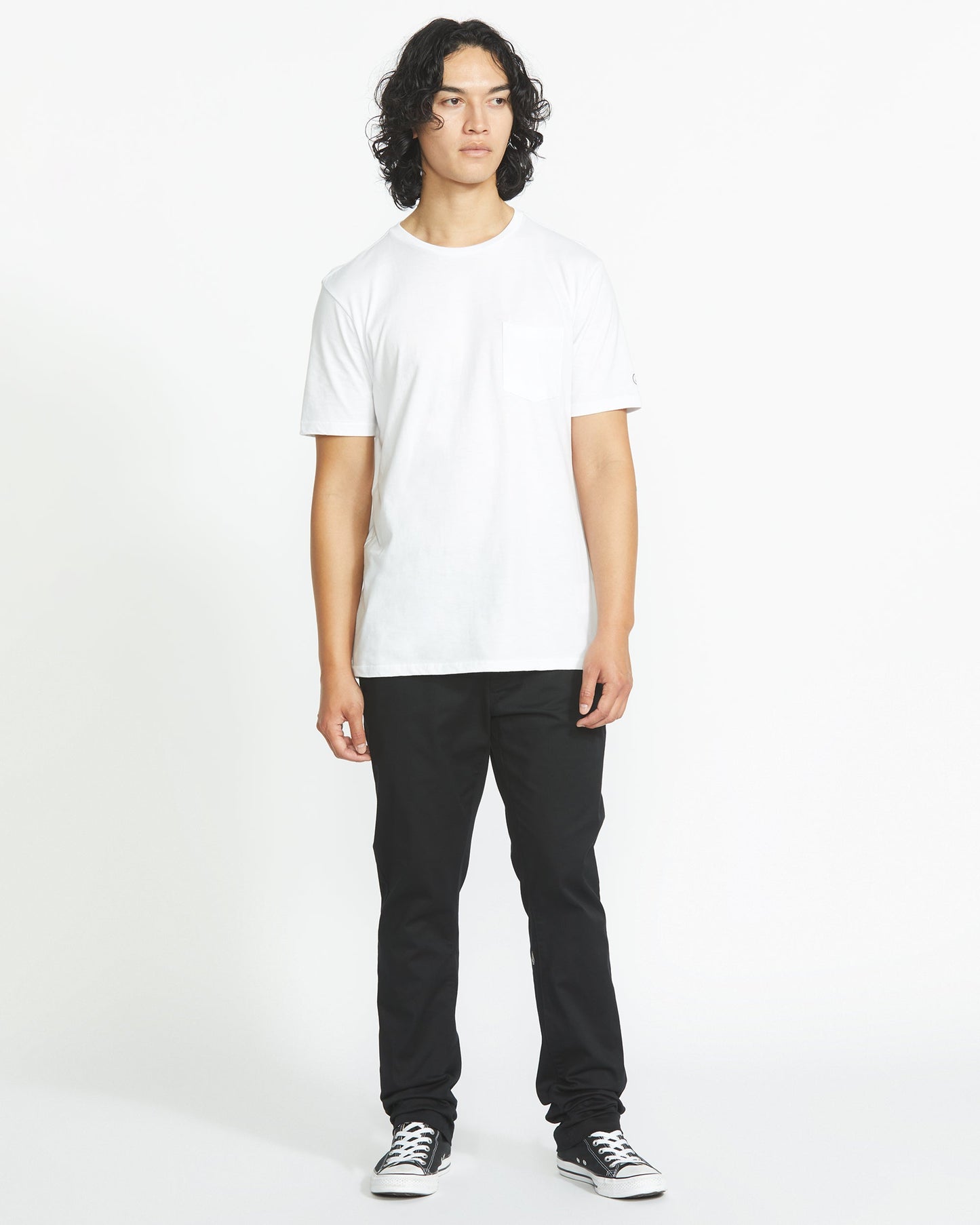 Men's Solid Short Sleeve Pocket Tee-White-Volcom