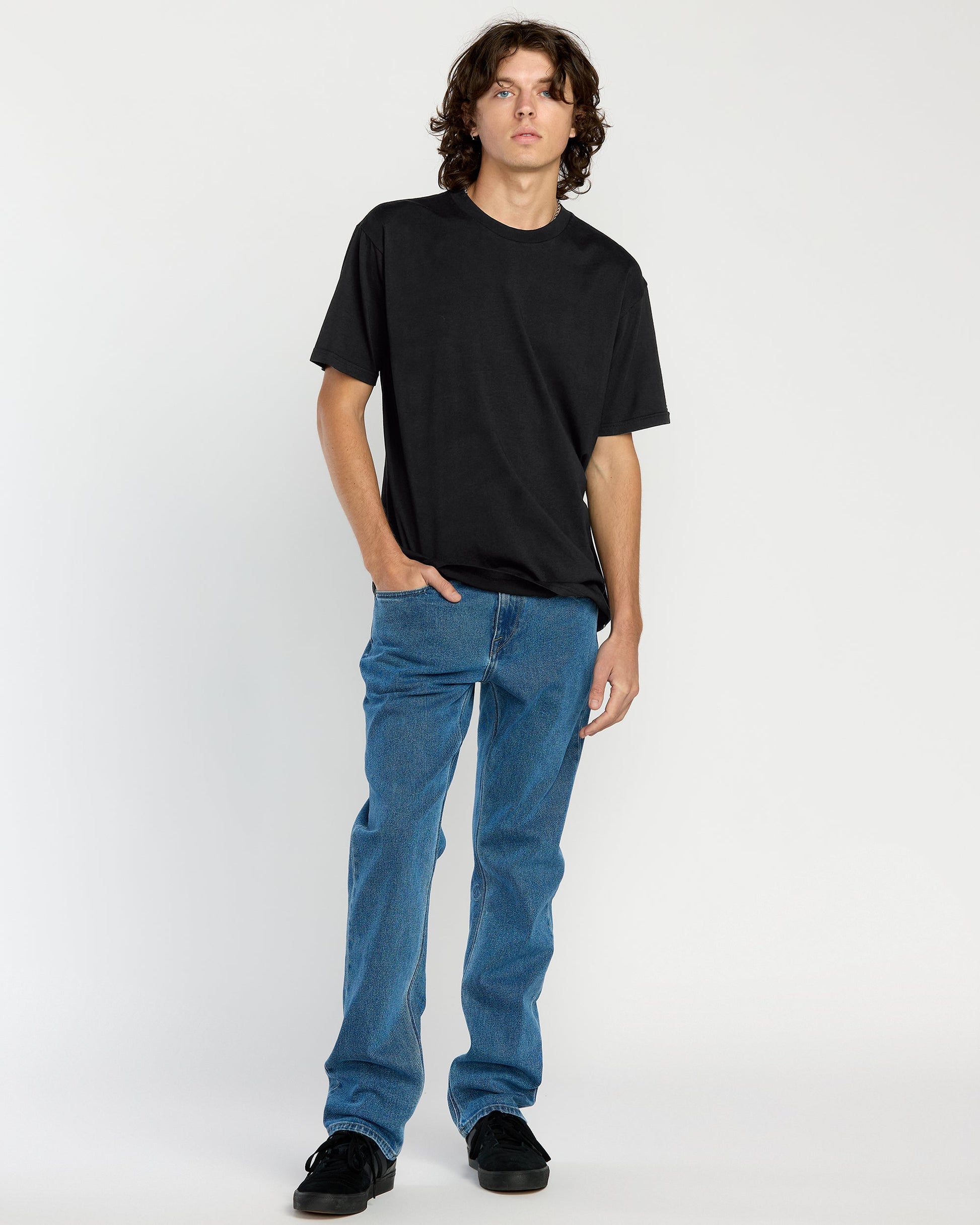 Men's Solid Short Sleeve Tee-Black-Volcom