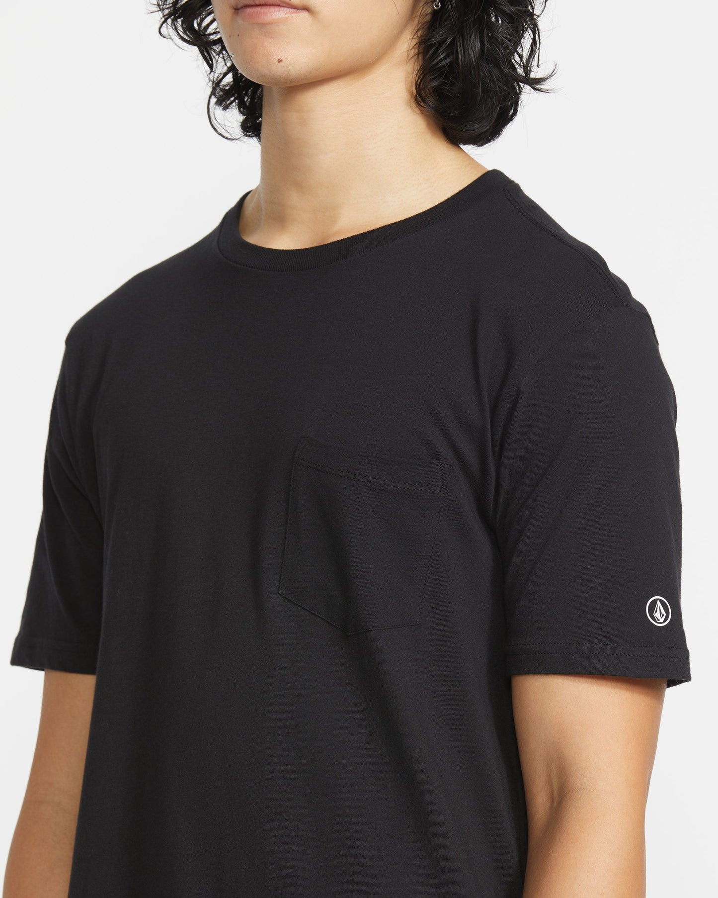 Men's Solid Short Sleeve Shirt Pocket Tee--Volcom