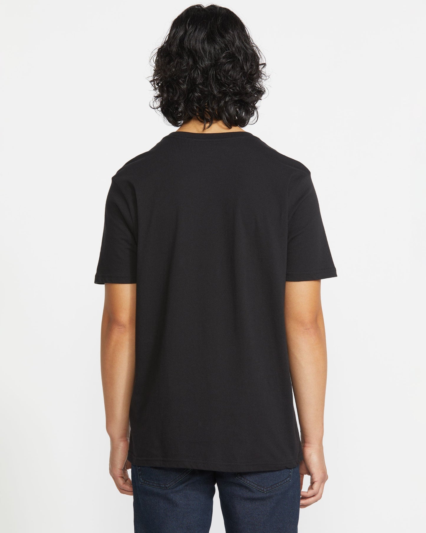 Men's Solid Short Sleeve Shirt Pocket Tee-Black-Volcom
