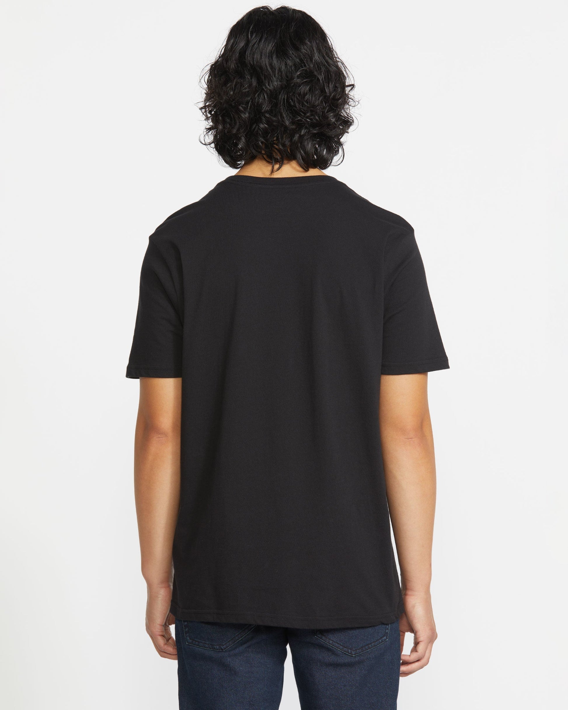 Men's Solid Short Sleeve Shirt Pocket Tee-Black-Volcom