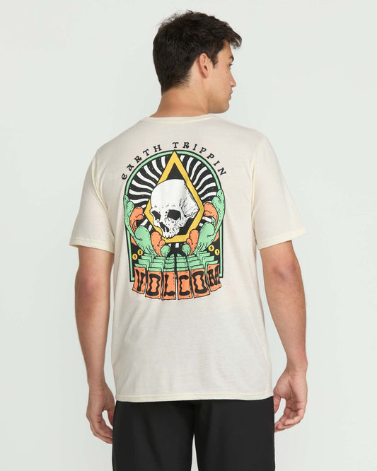 Men's Arched Short Sleeve Tee-Off White Heather-Volcom
