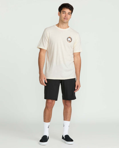 Men's Arched Short Sleeve Tee-Off White Heather-Volcom