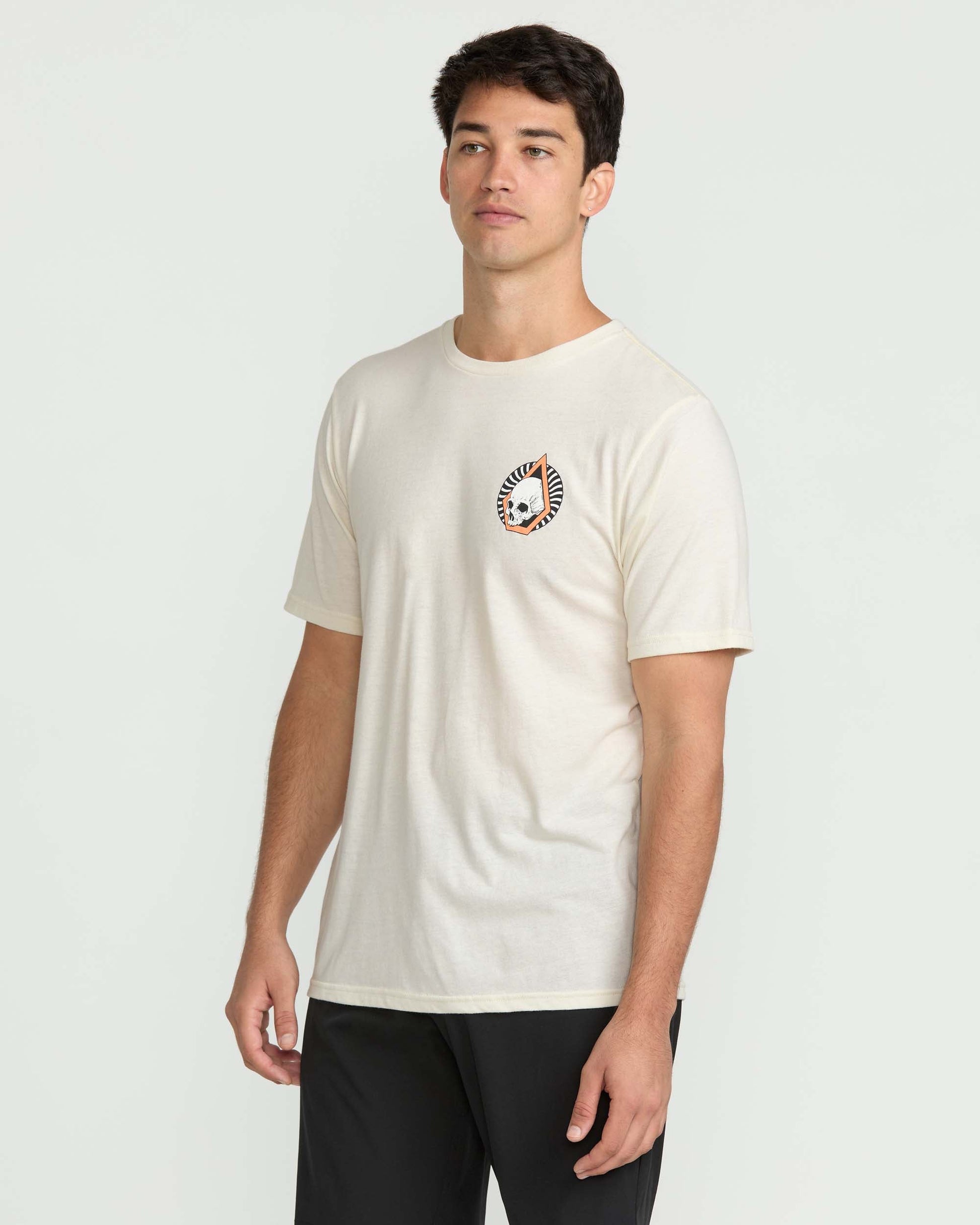 Men's Arched Short Sleeve Tee-Off White Heather-Volcom