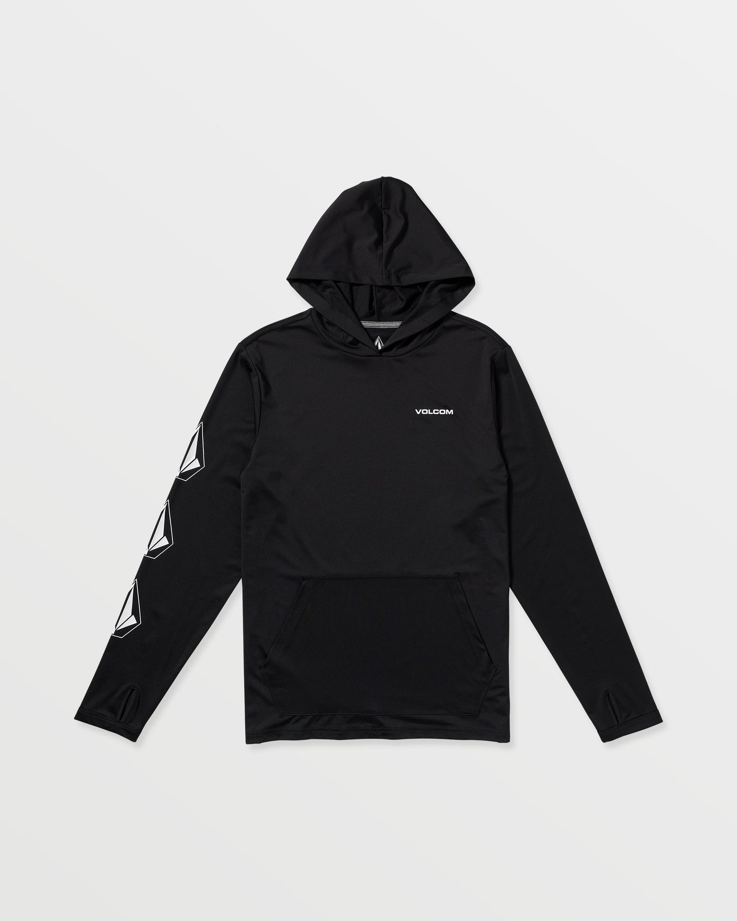 Men's Largee Iconic Hood Long Sleeve Rashguard-Black-Volcom