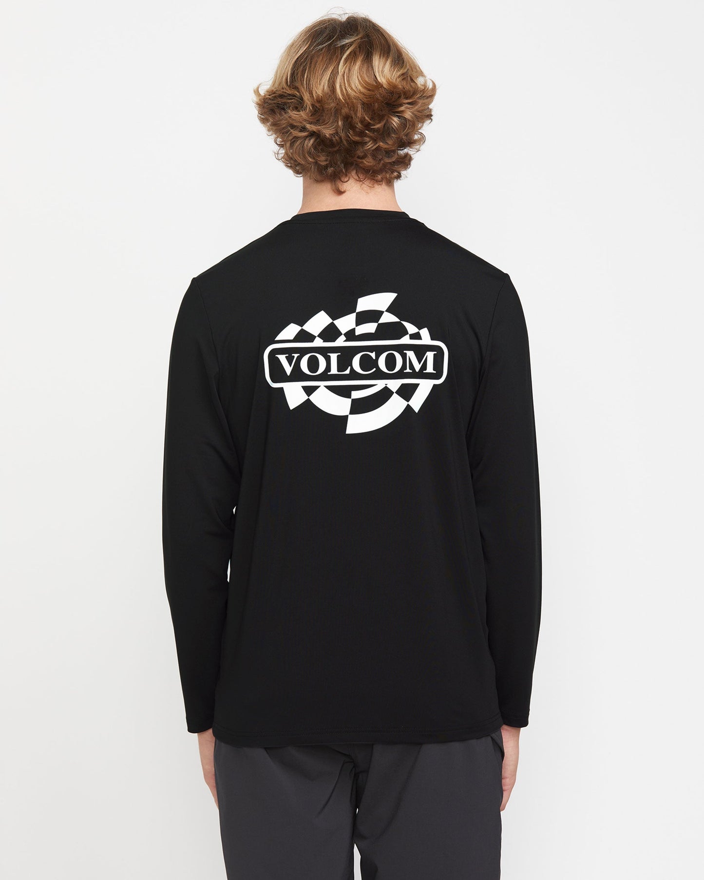 Men's Oval Track Loose Long Sleeve Surf Tee-Black-Volcom