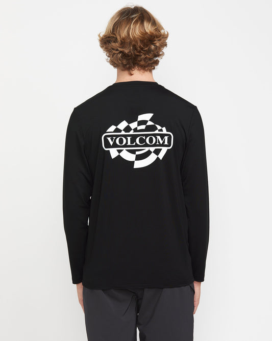 Men's Oval Track Loose Long Sleeve Surf Tee-Black-Volcom