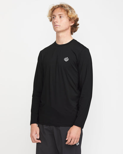 Men's Oval Track Loose Long Sleeve Surf Tee-Black-Volcom