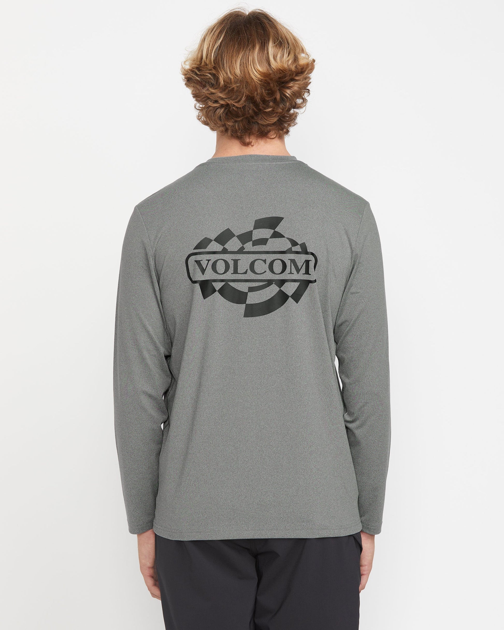 Men's Oval Track Loose Long Sleeve Surf Tee-Heather Grey-Volcom