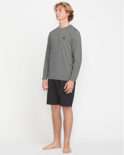 Men's Oval Track Loose Long Sleeve Surf Tee-Heather Grey-Volcom