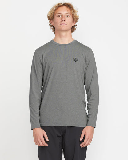 Men's Oval Track Loose Long Sleeve Surf Tee-Heather Grey-Volcom