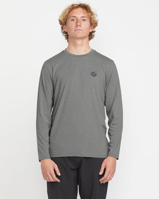 Men's Oval Track Loose Long Sleeve Surf Tee-Heather Grey-Volcom