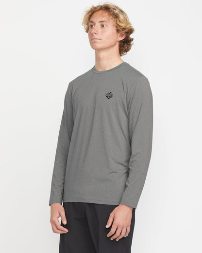 Men's Oval Track Loose Long Sleeve Surf Tee-Heather Grey-Volcom