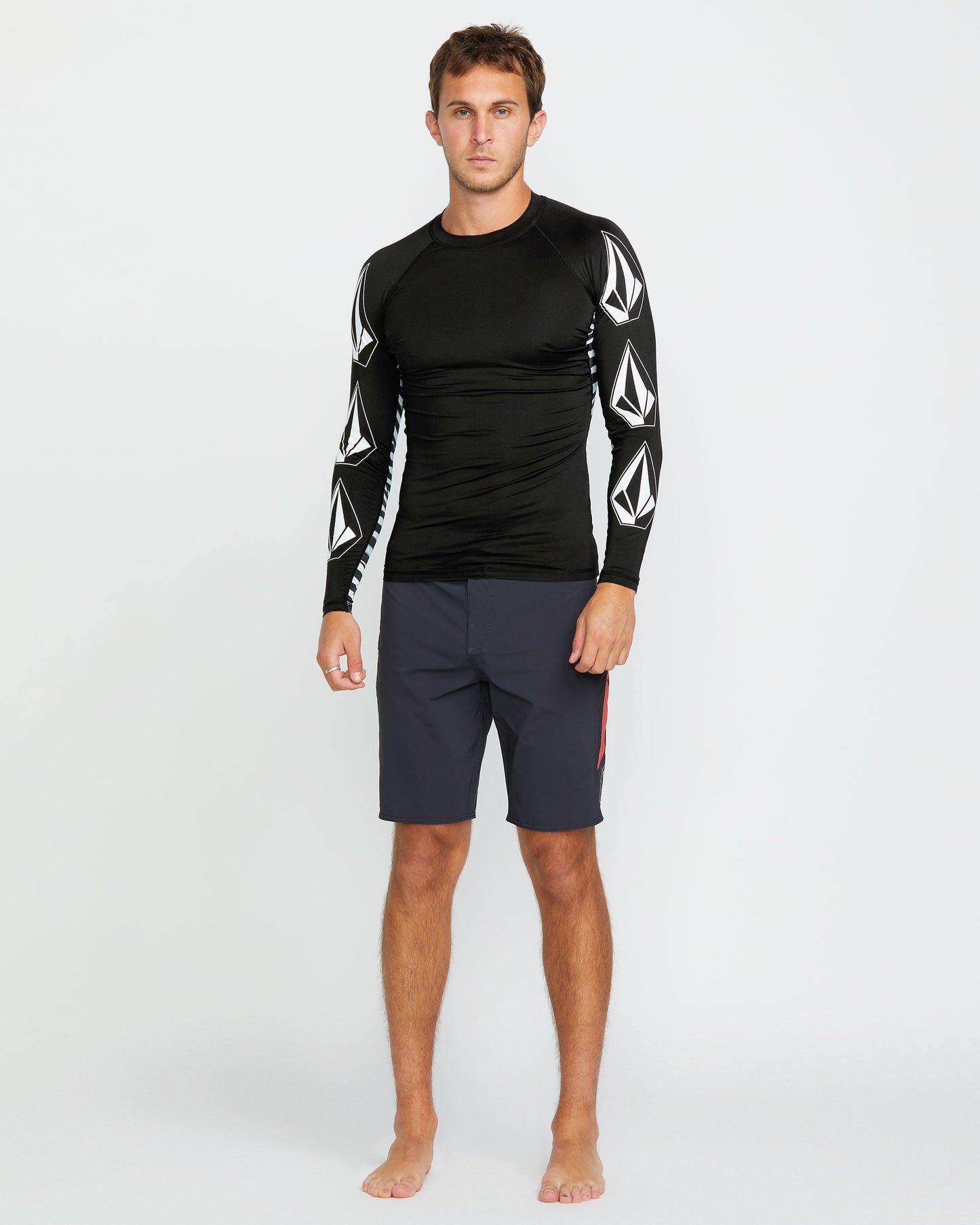 Men's Surf Vitals J Robinson Tght Long Sleeve Rashguard-Black-Volcom