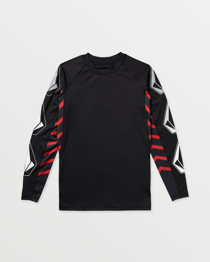 Men's Surf Vitals J Robinson Tght Long Sleeve Rashguard-Black/Red-Volcom