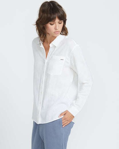 Volcom Women's Lil Button Up Long Sleeve Shirt