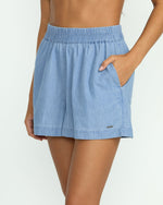 Women's Lived In Track Shorts-Chambray-Volcom