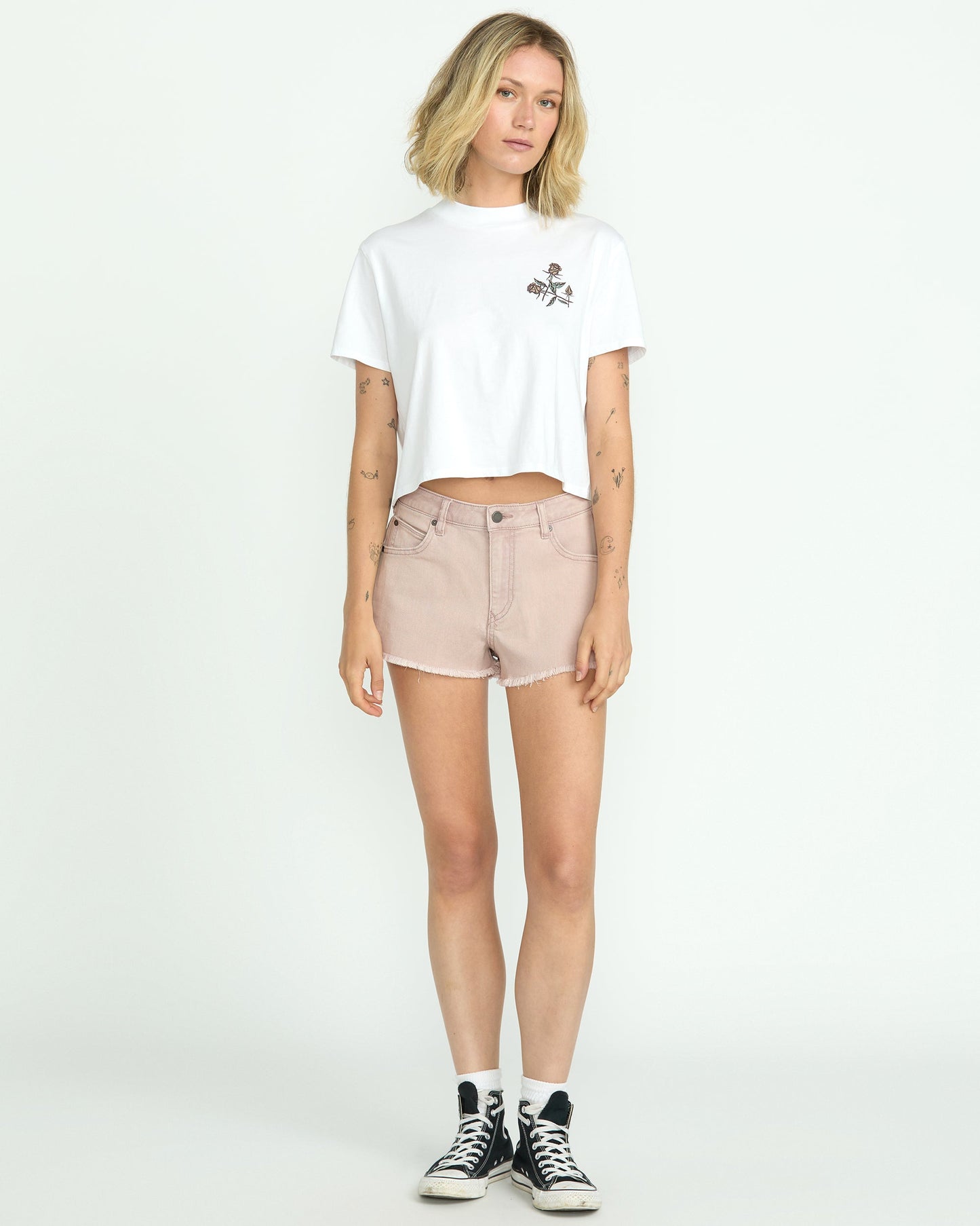 Women's 1991 Stoned Denim Shorts-Stone-Volcom