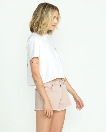 Women's 1991 Stoned Denim Shorts-Stone-Volcom