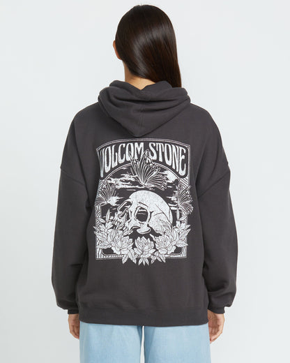 Women's Stone Art Up Hoodie-Vintage Black-Volcom