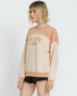 Women's Stone Blocked Crew-Champagne Gold-Volcom