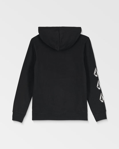 Big Kids' Iconic Stone Grid Pullover-Black-Volcom