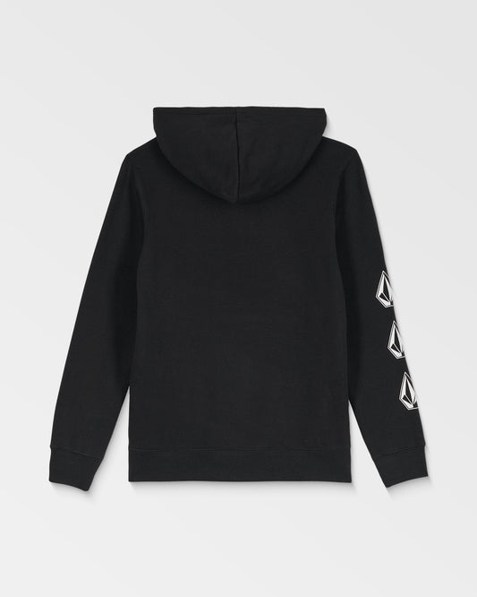 Big Kids' Iconic Stone Grid Pullover-Black-Volcom