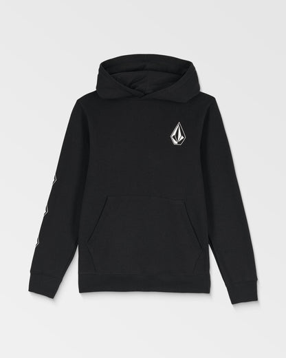Big Kids' Iconic Stone Grid Pullover-Black-Volcom