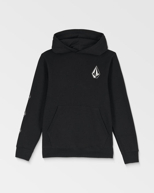 Big Kids' Iconic Stone Grid Pullover-Black-Volcom