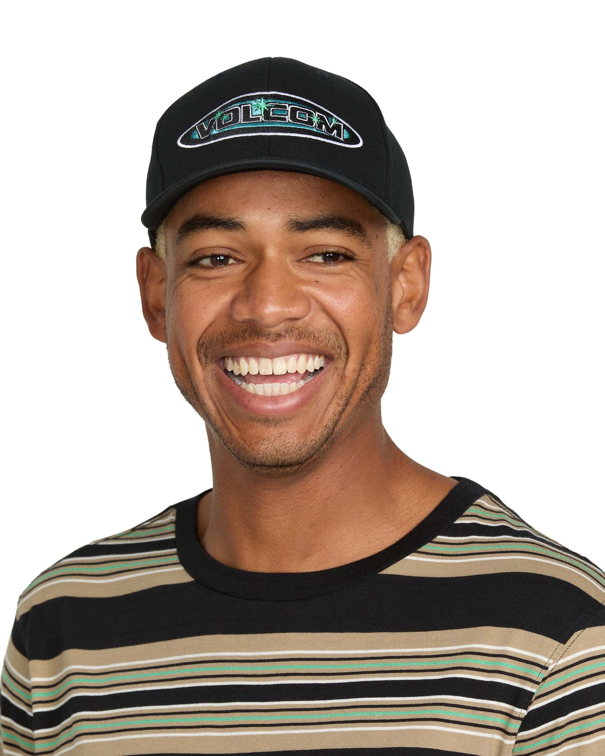 Men's 21St Century Stone Flexfit Hat-Black-Volcom