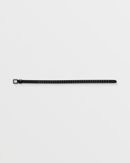 Men's Two Spike Leather Belt-Black-Volcom