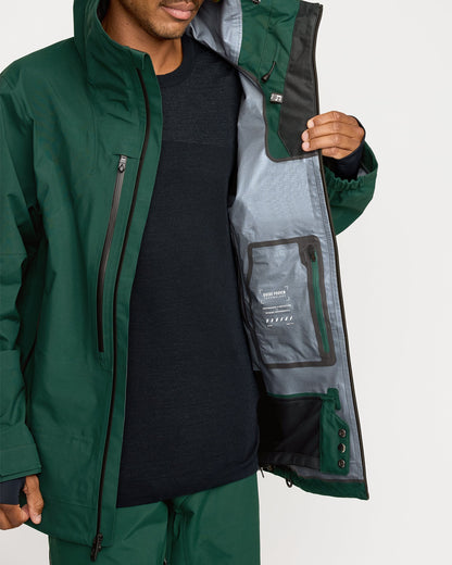 Men's Anyox Guide Gore Pro Shell Jacket-Black Green-Volcom