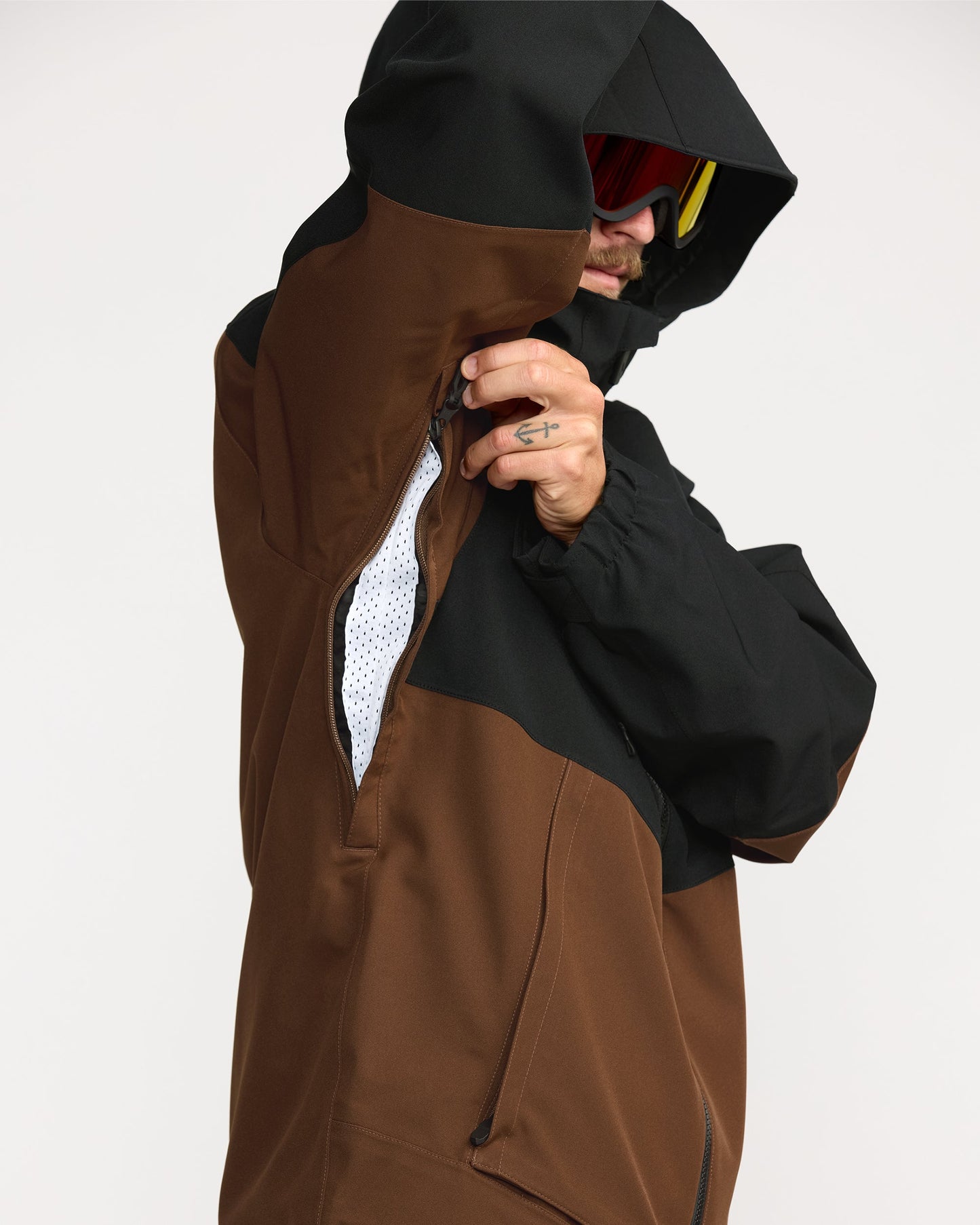 Men's Brighton Full Zip Jacket-Brown-Volcom