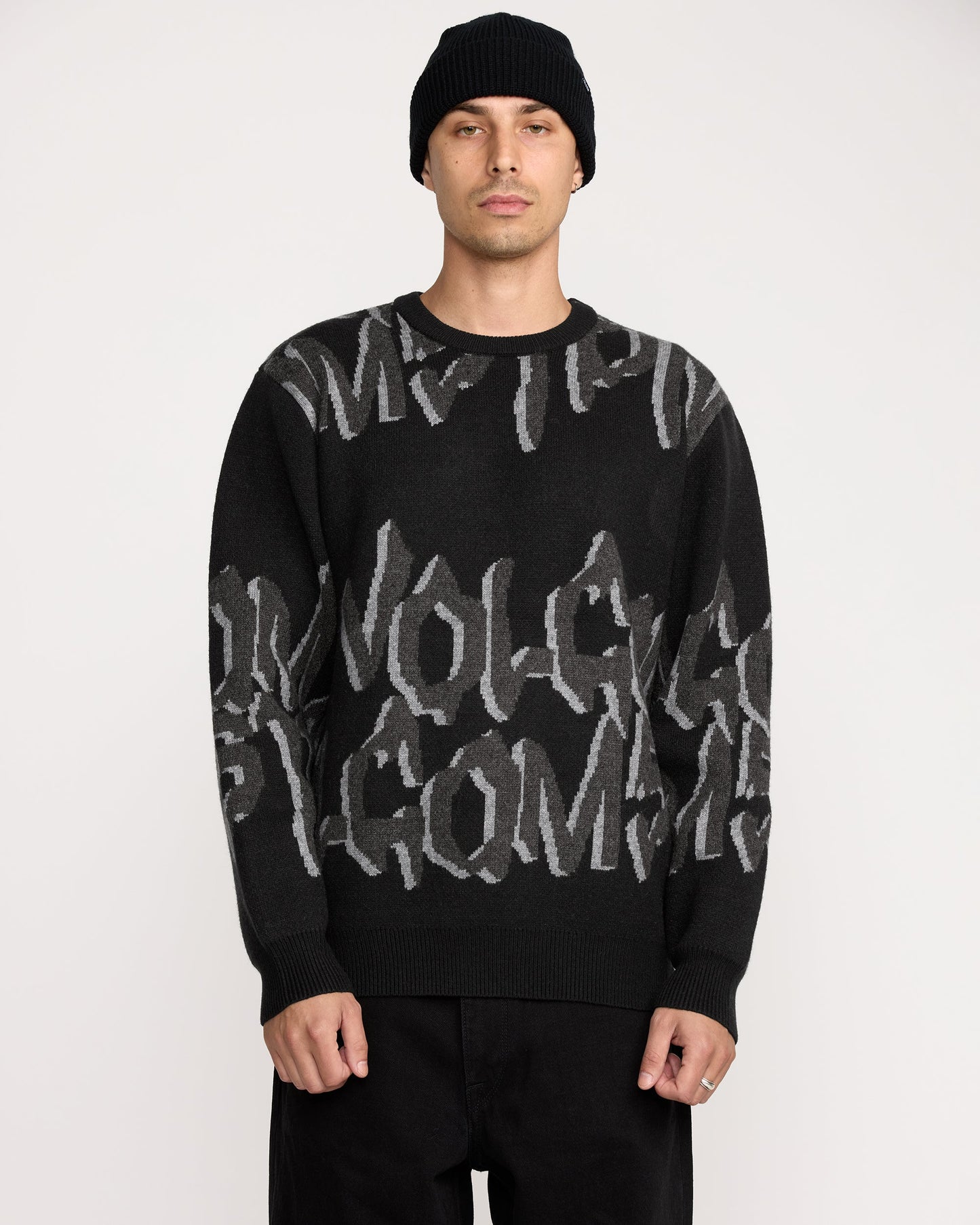 Men's Stone Jacquard Sweater-Black-Volcom