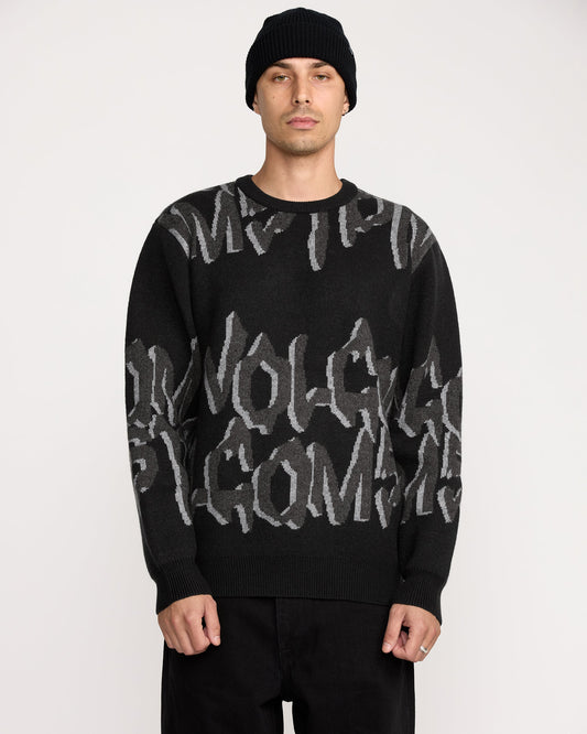 Men's Stone Jacquard Sweater-Black-Volcom