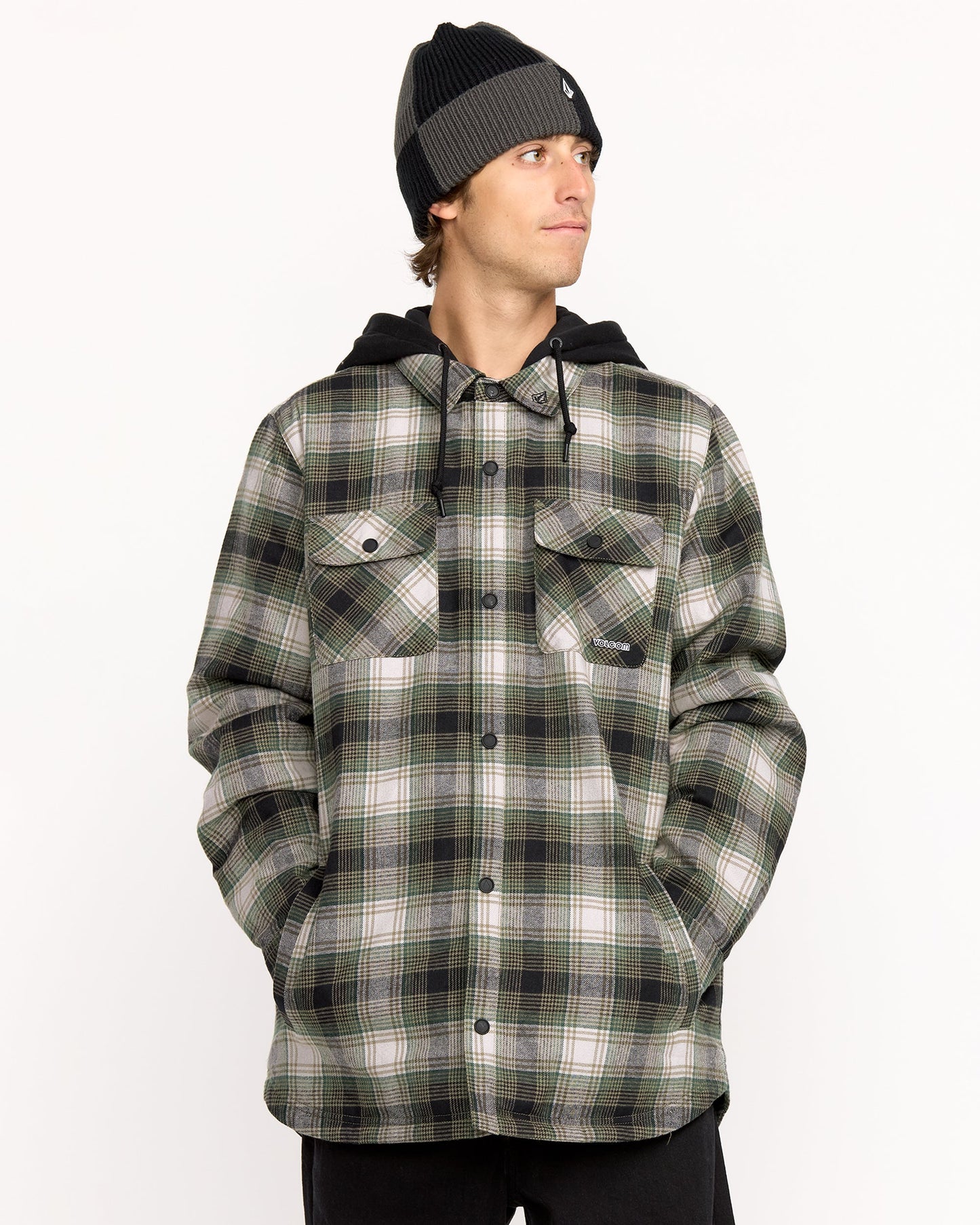 Men's Kenson Insulated Flannel-Black Green-Volcom