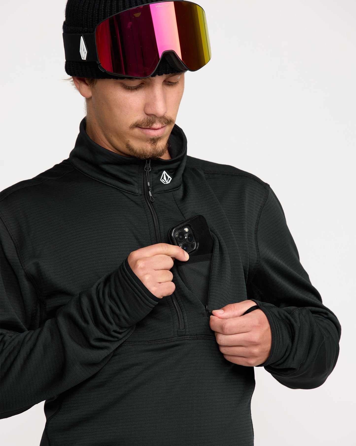 Men's Gridlock Mockneck-Black-Volcom