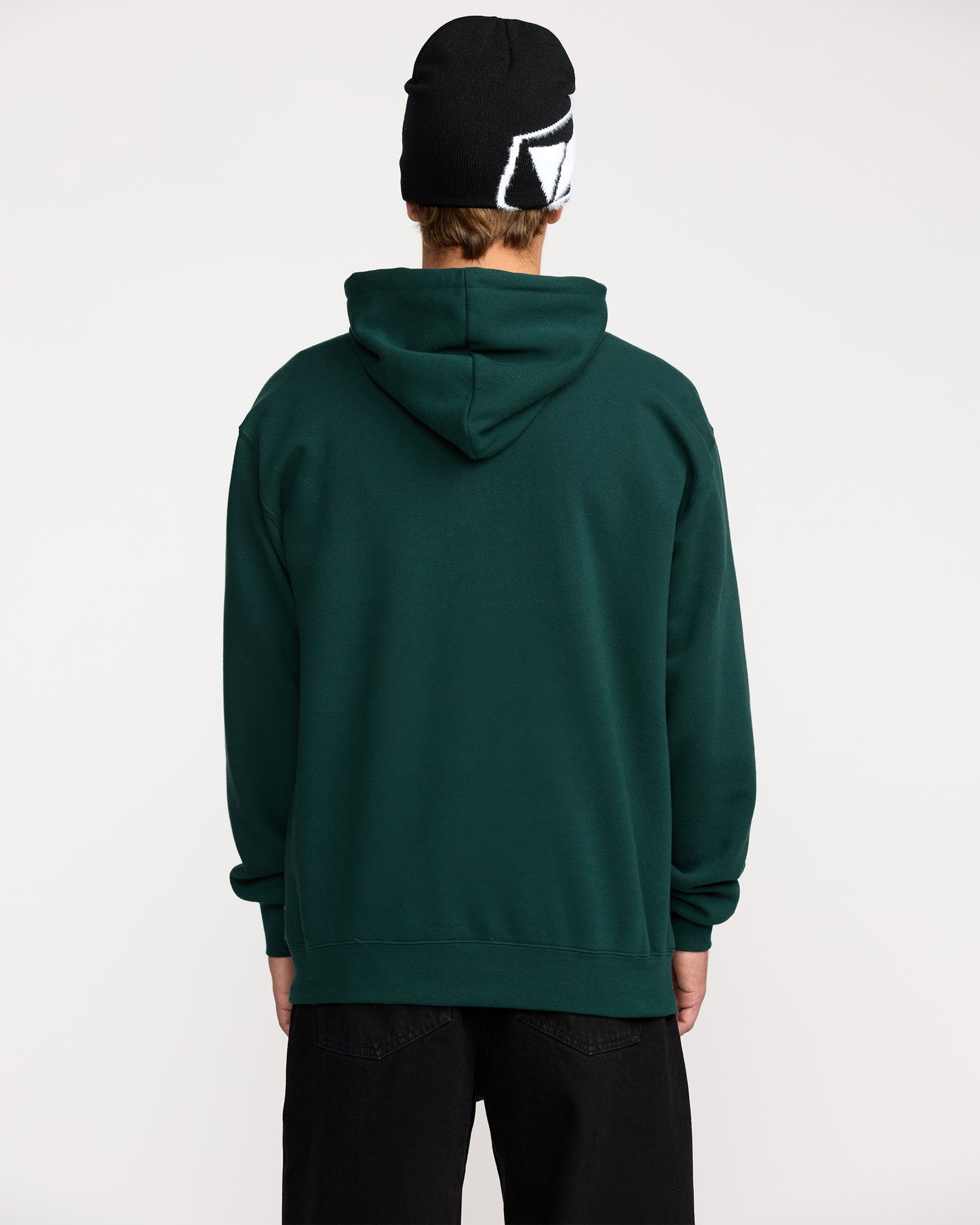 Men's Essential Hoodie-Black Green-Volcom