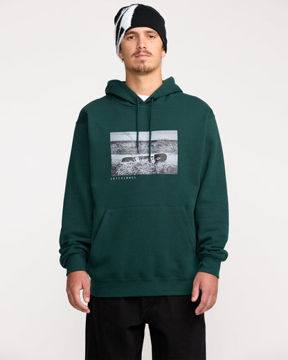 Men's Essential Hoodie-Black Green-Volcom