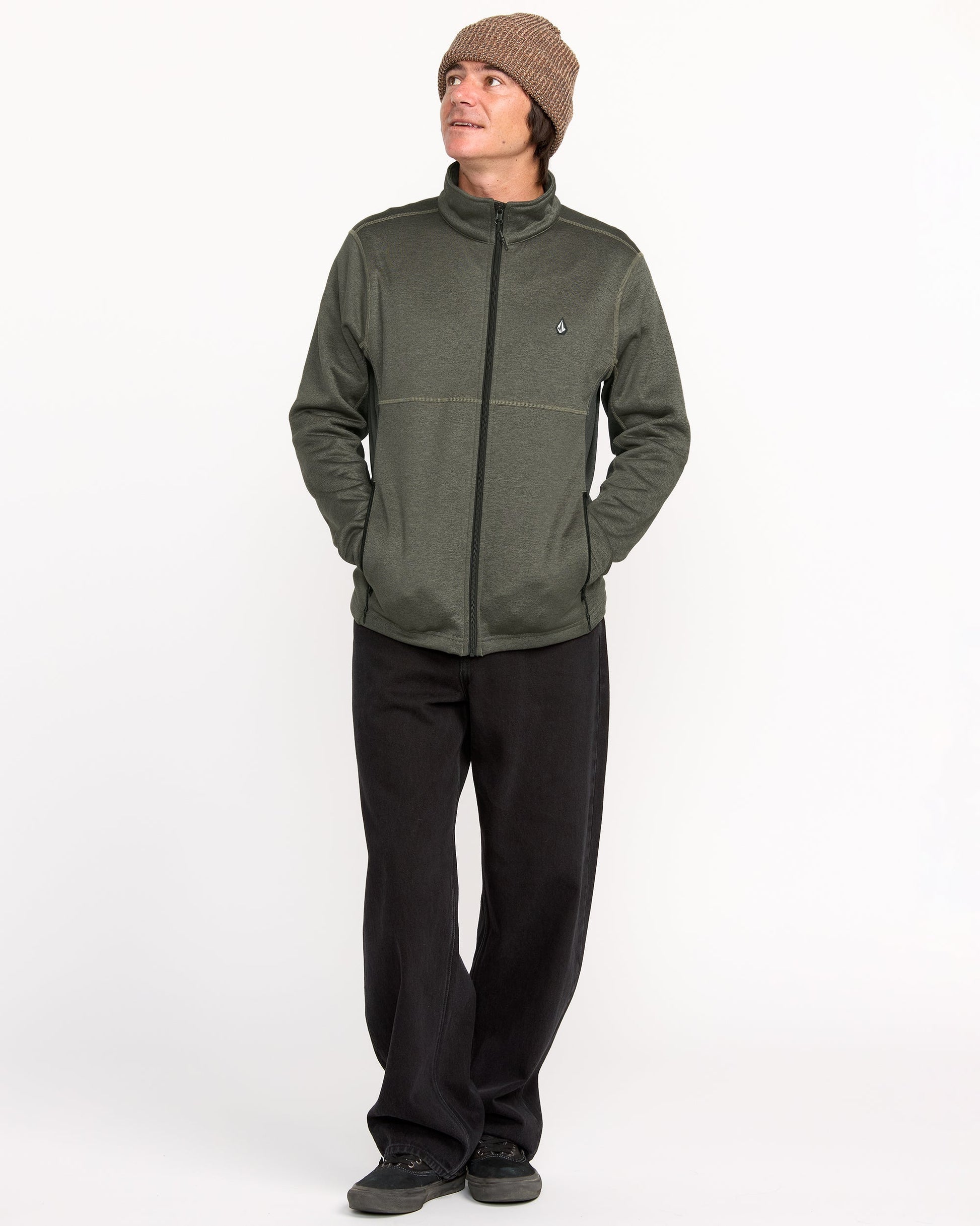 Men's Snowbound Fleece Full Zip-Military-Volcom