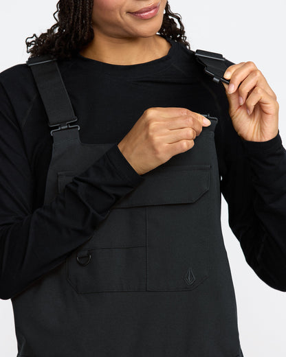 Women's Creston 3D Stretch Bib Overall-Black-Volcom