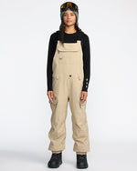 Women's Creston 3D Stretch Bib Overall-Oat-Volcom