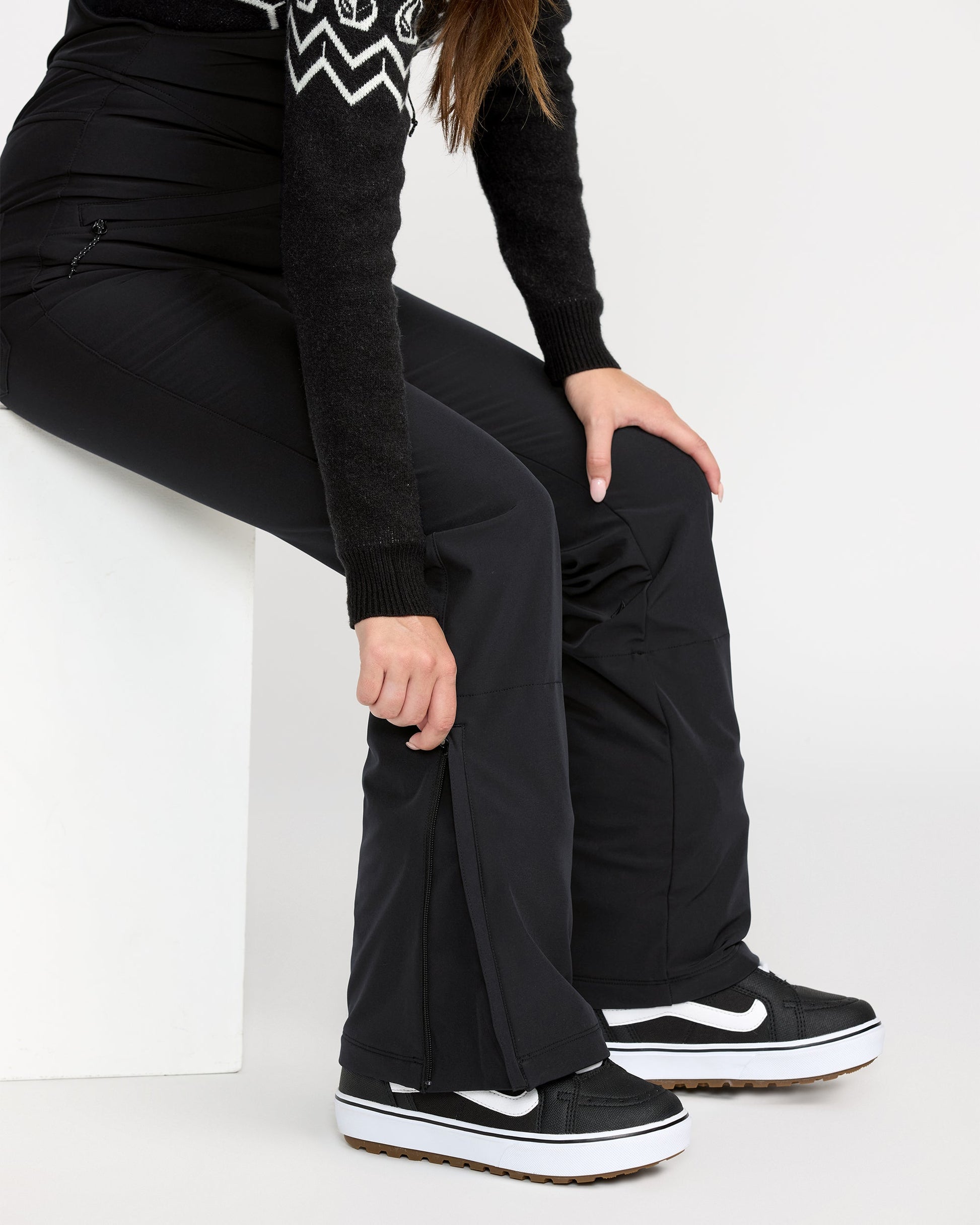 Women's Battle Stretch Bib Overall-Black-Volcom