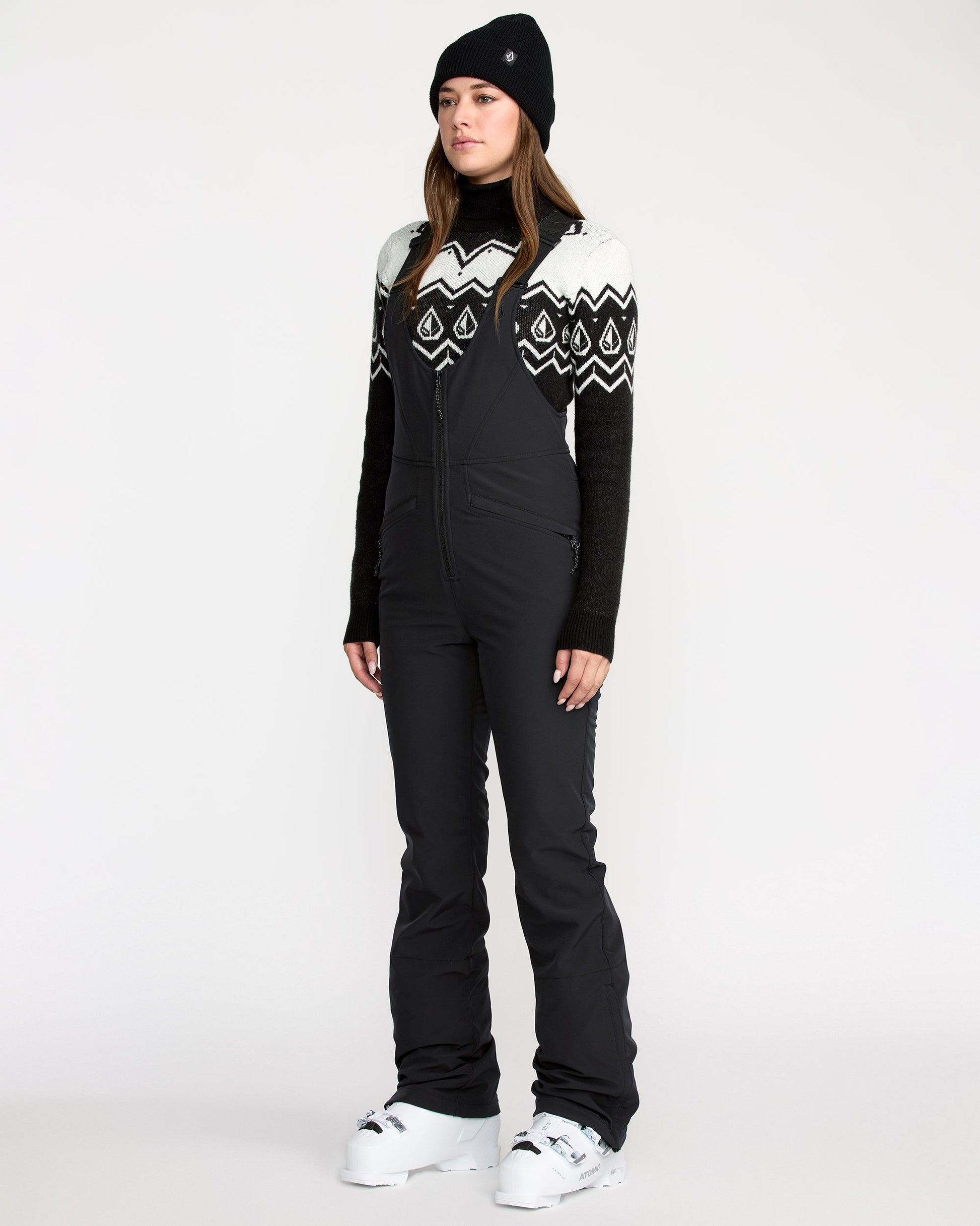 Women's Battle Stretch Bib Overall-Black-Volcom