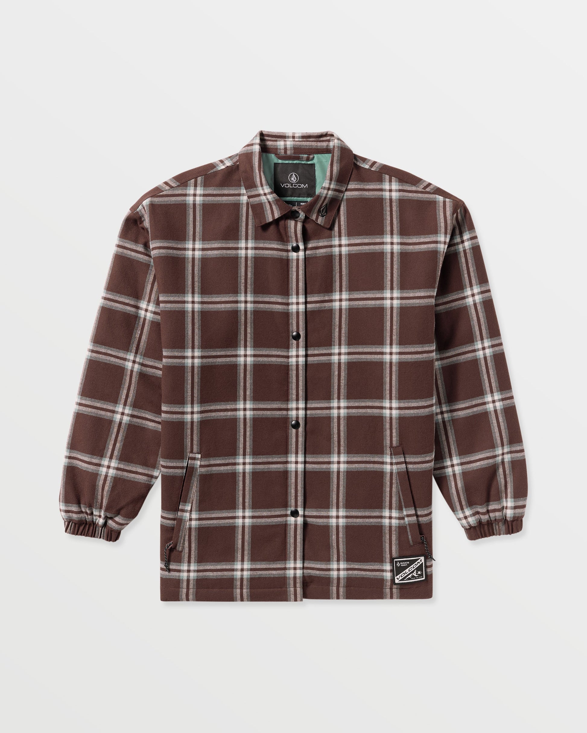 Women's Ins Riding Flannel Jacket-Oxblood-Volcom